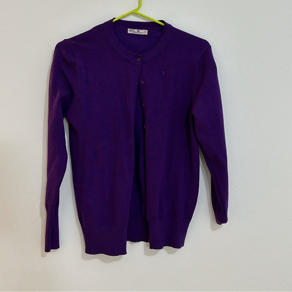 Purple cardigan